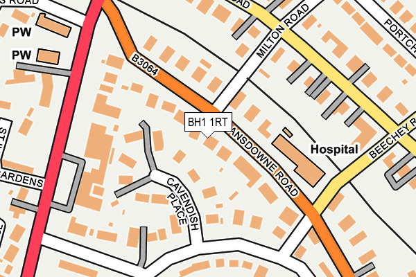 BH1 1RT map - OS OpenMap – Local (Ordnance Survey)
