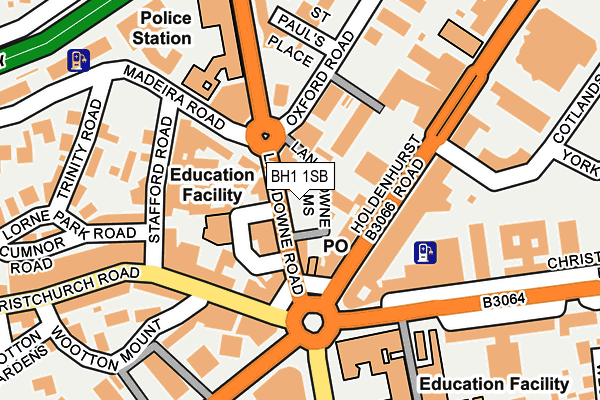 BH1 1SB map - OS OpenMap – Local (Ordnance Survey)