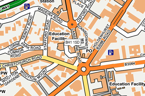 BH1 1SD map - OS OpenMap – Local (Ordnance Survey)