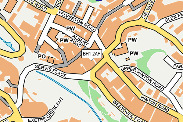 BH1 2AF map - OS OpenMap – Local (Ordnance Survey)