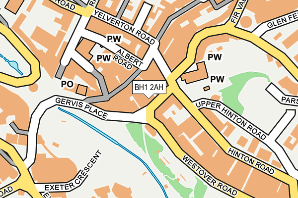 BH1 2AH map - OS OpenMap – Local (Ordnance Survey)