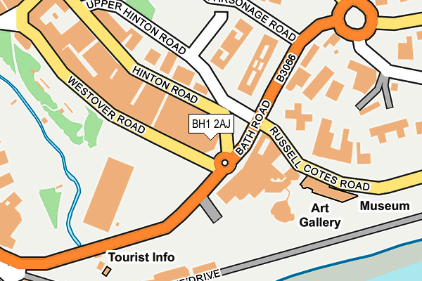 BH1 2AJ map - OS OpenMap – Local (Ordnance Survey)