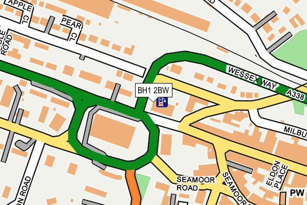 BH1 2BW map - OS OpenMap – Local (Ordnance Survey)