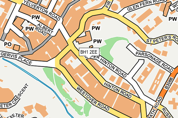 BH1 2EE map - OS OpenMap – Local (Ordnance Survey)