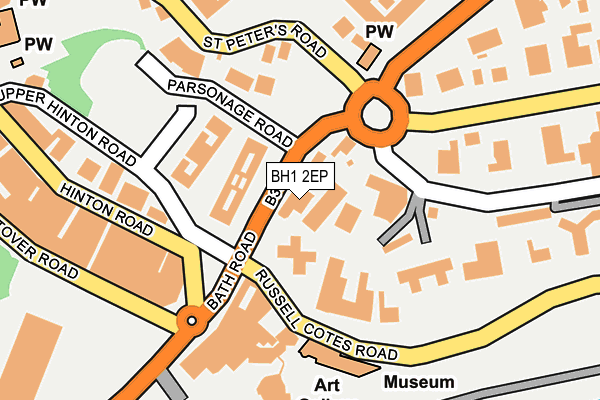 BH1 2EP map - OS OpenMap – Local (Ordnance Survey)