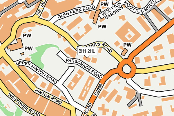 BH1 2HL map - OS OpenMap – Local (Ordnance Survey)