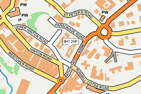 BH1 2HP map - OS OpenMap – Local (Ordnance Survey)
