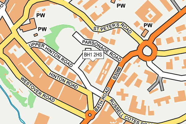 BH1 2HS map - OS OpenMap – Local (Ordnance Survey)