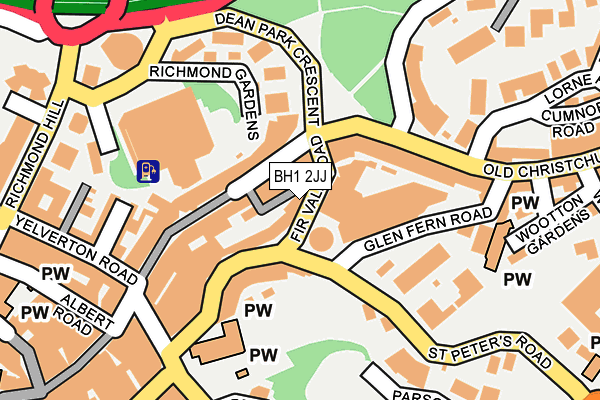 BH1 2JJ map - OS OpenMap – Local (Ordnance Survey)