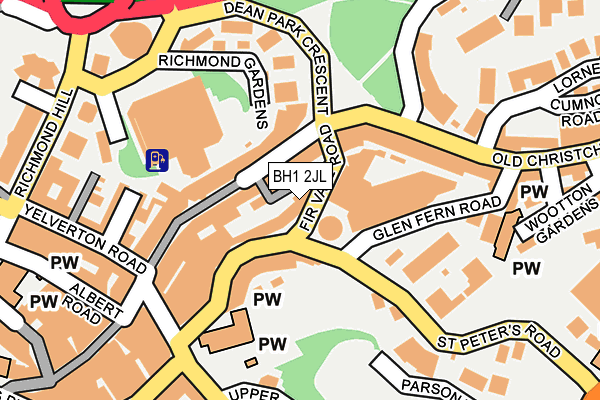 BH1 2JL map - OS OpenMap – Local (Ordnance Survey)