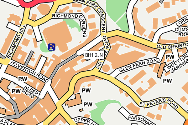 BH1 2JN map - OS OpenMap – Local (Ordnance Survey)