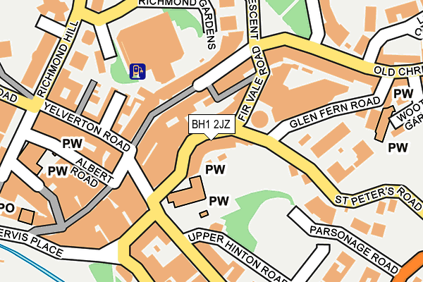 BH1 2JZ map - OS OpenMap – Local (Ordnance Survey)
