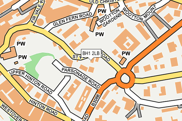 BH1 2LB map - OS OpenMap – Local (Ordnance Survey)