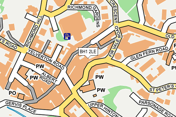 BH1 2LE map - OS OpenMap – Local (Ordnance Survey)