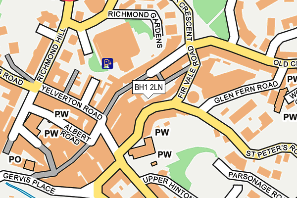 BH1 2LN map - OS OpenMap – Local (Ordnance Survey)