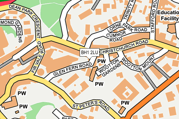 BH1 2LU map - OS OpenMap – Local (Ordnance Survey)