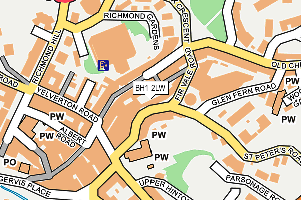BH1 2LW map - OS OpenMap – Local (Ordnance Survey)