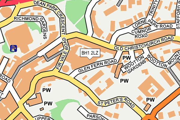 BH1 2LZ map - OS OpenMap – Local (Ordnance Survey)