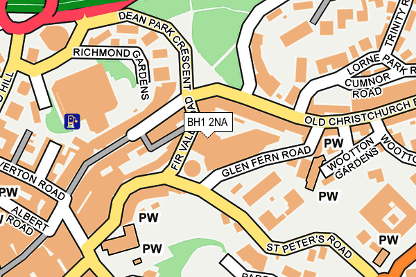 BH1 2NA map - OS OpenMap – Local (Ordnance Survey)