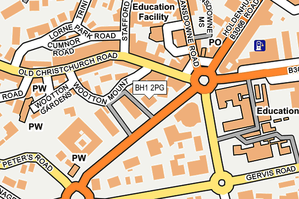 BH1 2PG map - OS OpenMap – Local (Ordnance Survey)
