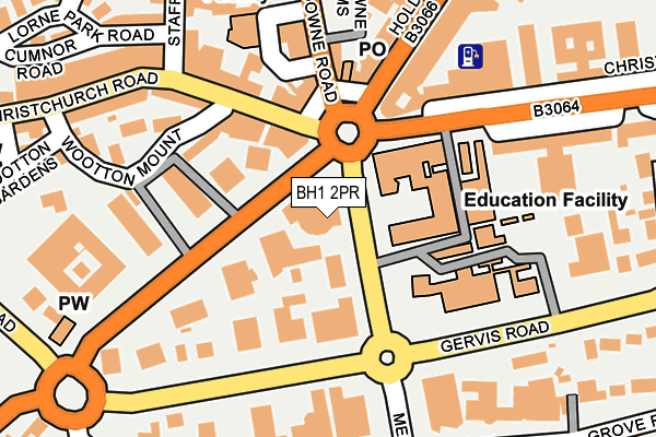 BH1 2PR map - OS OpenMap – Local (Ordnance Survey)