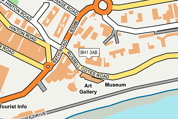 BH1 3AB map - OS OpenMap – Local (Ordnance Survey)