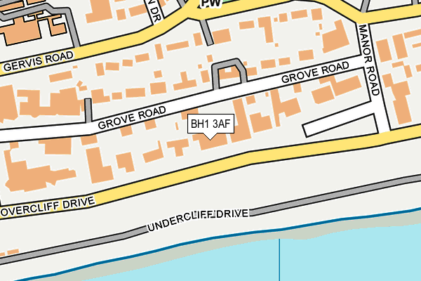 BH1 3AF map - OS OpenMap – Local (Ordnance Survey)