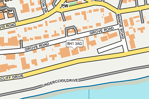 BH1 3AG map - OS OpenMap – Local (Ordnance Survey)