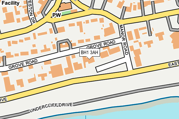 BH1 3AH map - OS OpenMap – Local (Ordnance Survey)