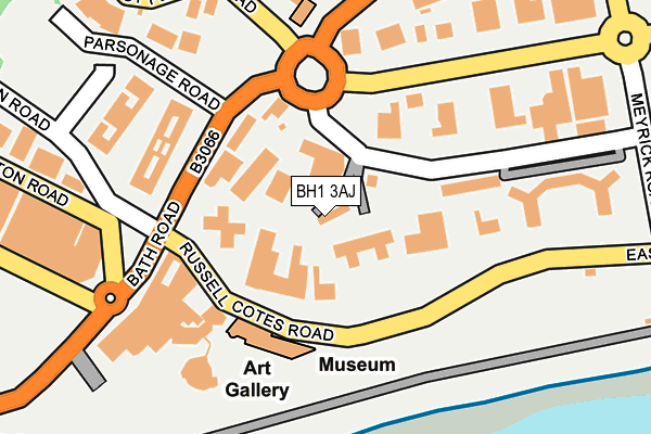 BH1 3AJ map - OS OpenMap – Local (Ordnance Survey)