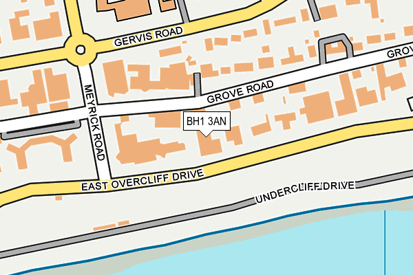 BH1 3AN map - OS OpenMap – Local (Ordnance Survey)