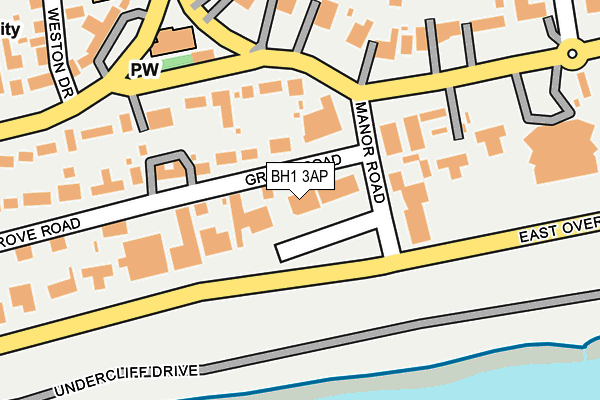 BH1 3AP map - OS OpenMap – Local (Ordnance Survey)