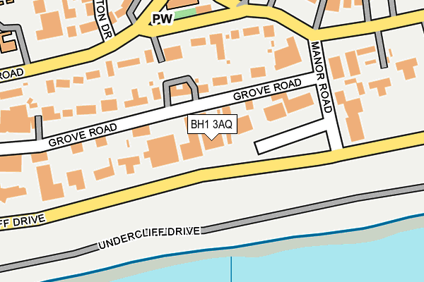 BH1 3AQ map - OS OpenMap – Local (Ordnance Survey)