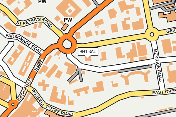 BH1 3AU map - OS OpenMap – Local (Ordnance Survey)