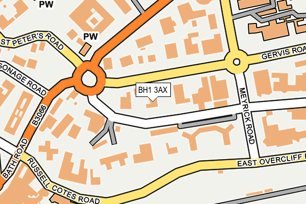 BH1 3AX map - OS OpenMap – Local (Ordnance Survey)
