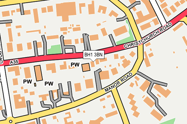 BH1 3BN map - OS OpenMap – Local (Ordnance Survey)