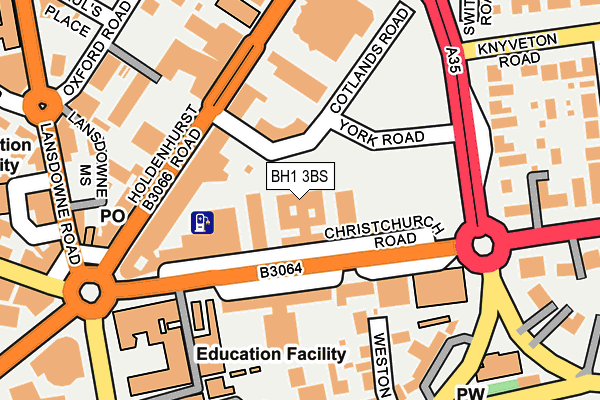 BH1 3BS map - OS OpenMap – Local (Ordnance Survey)