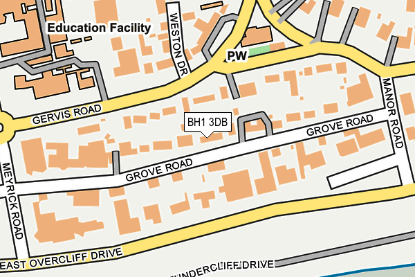 BH1 3DB map - OS OpenMap – Local (Ordnance Survey)