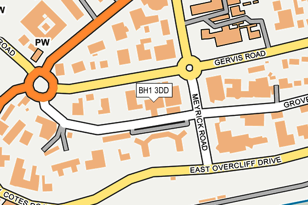 BH1 3DD map - OS OpenMap – Local (Ordnance Survey)