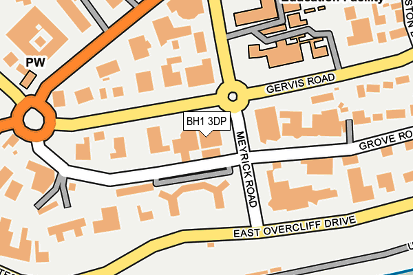 BH1 3DP map - OS OpenMap – Local (Ordnance Survey)