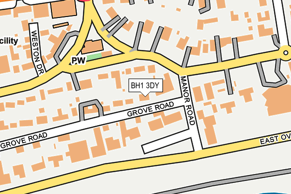 BH1 3DY map - OS OpenMap – Local (Ordnance Survey)