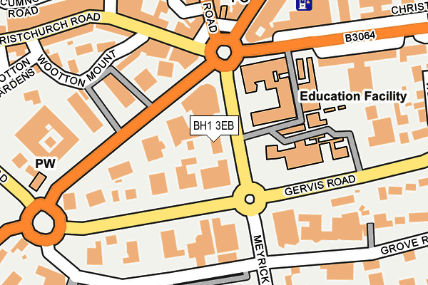 BH1 3EB map - OS OpenMap – Local (Ordnance Survey)