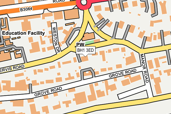 BH1 3ED map - OS OpenMap – Local (Ordnance Survey)