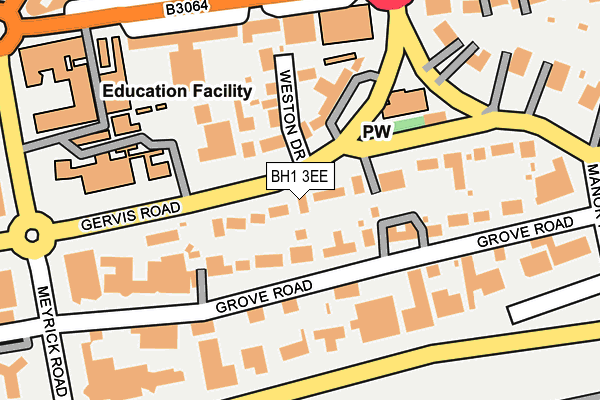 BH1 3EE map - OS OpenMap – Local (Ordnance Survey)