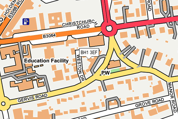 BH1 3EF map - OS OpenMap – Local (Ordnance Survey)