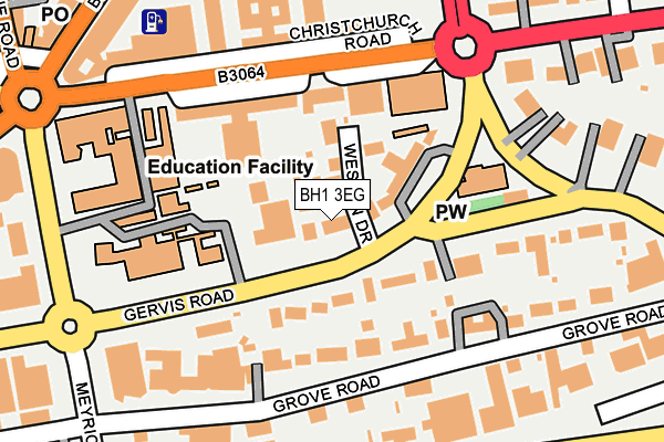 BH1 3EG map - OS OpenMap – Local (Ordnance Survey)