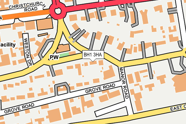 BH1 3HA map - OS OpenMap – Local (Ordnance Survey)