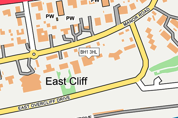 BH1 3HL map - OS OpenMap – Local (Ordnance Survey)