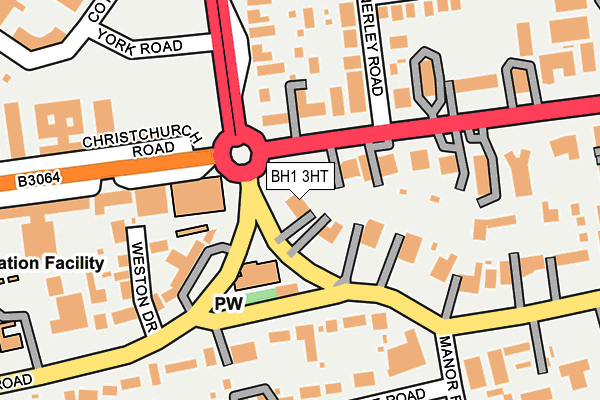 BH1 3HT map - OS OpenMap – Local (Ordnance Survey)