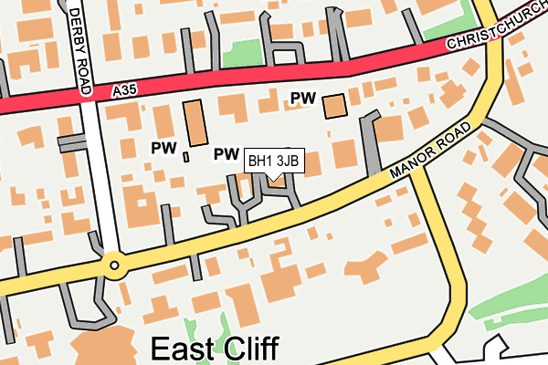 BH1 3JB map - OS OpenMap – Local (Ordnance Survey)